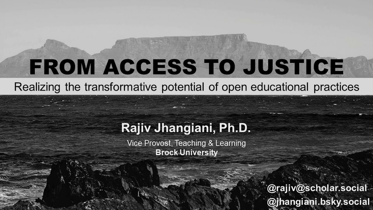 From Access to Justice: Dr. Rajiv Jhangiani at UManitoba, Oct 3, 2023