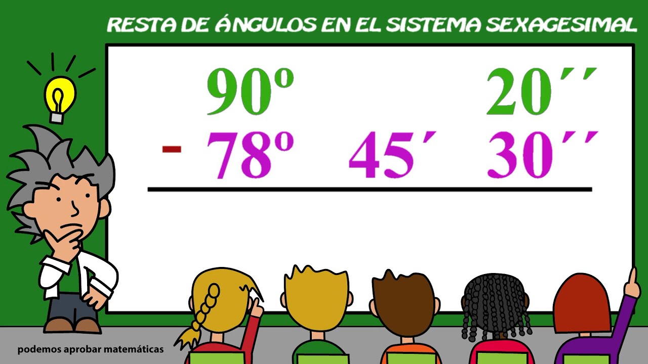 RESTA de ÁNGULOS (Grados, Minutos y Segundos)