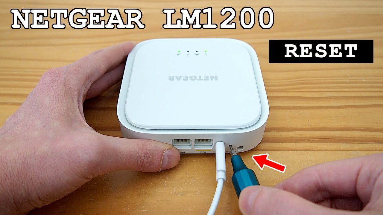NETGEAR LM1200 4G LTE modem &bull; Factory reset