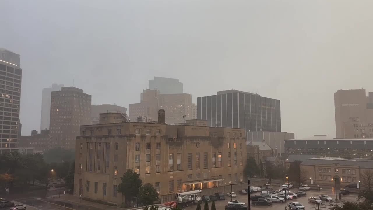 Tornado sirens in downtown Fort Worth