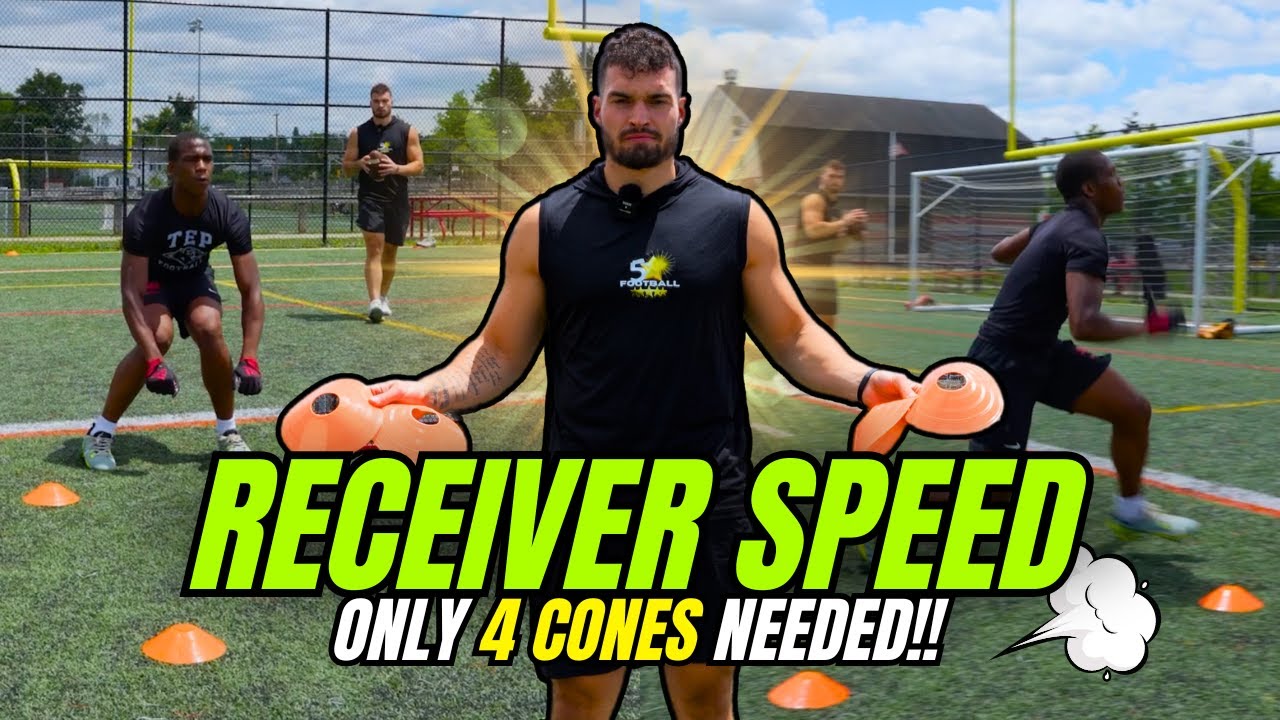 Basic Wide Receiver Drills - Using 4 Cones ONLY!
