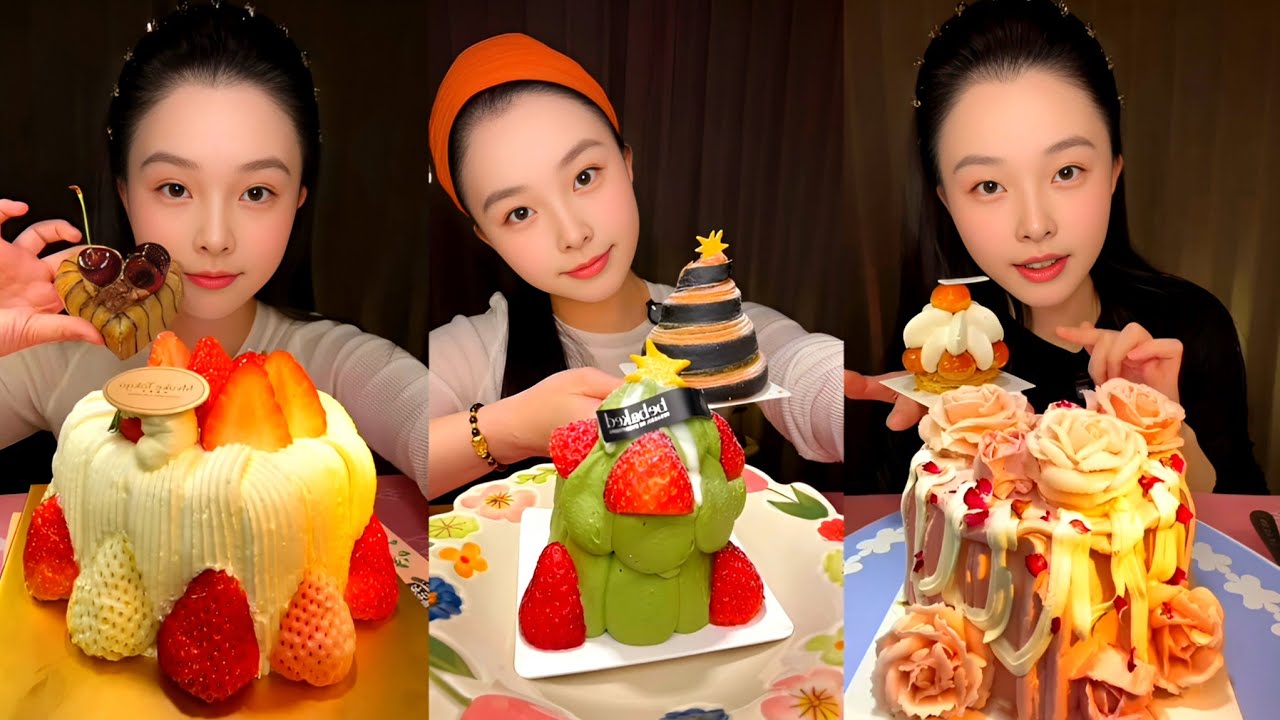 🍓 Ultimate Strawberry Luxury Cake Mukbang 🍰 | Most Beautiful & Satisfying Dessert Eating Show! ✨