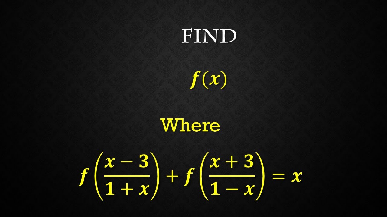 f(x)? #find f(x)? #IMO #MathemayticsOlympiad #DpmSir