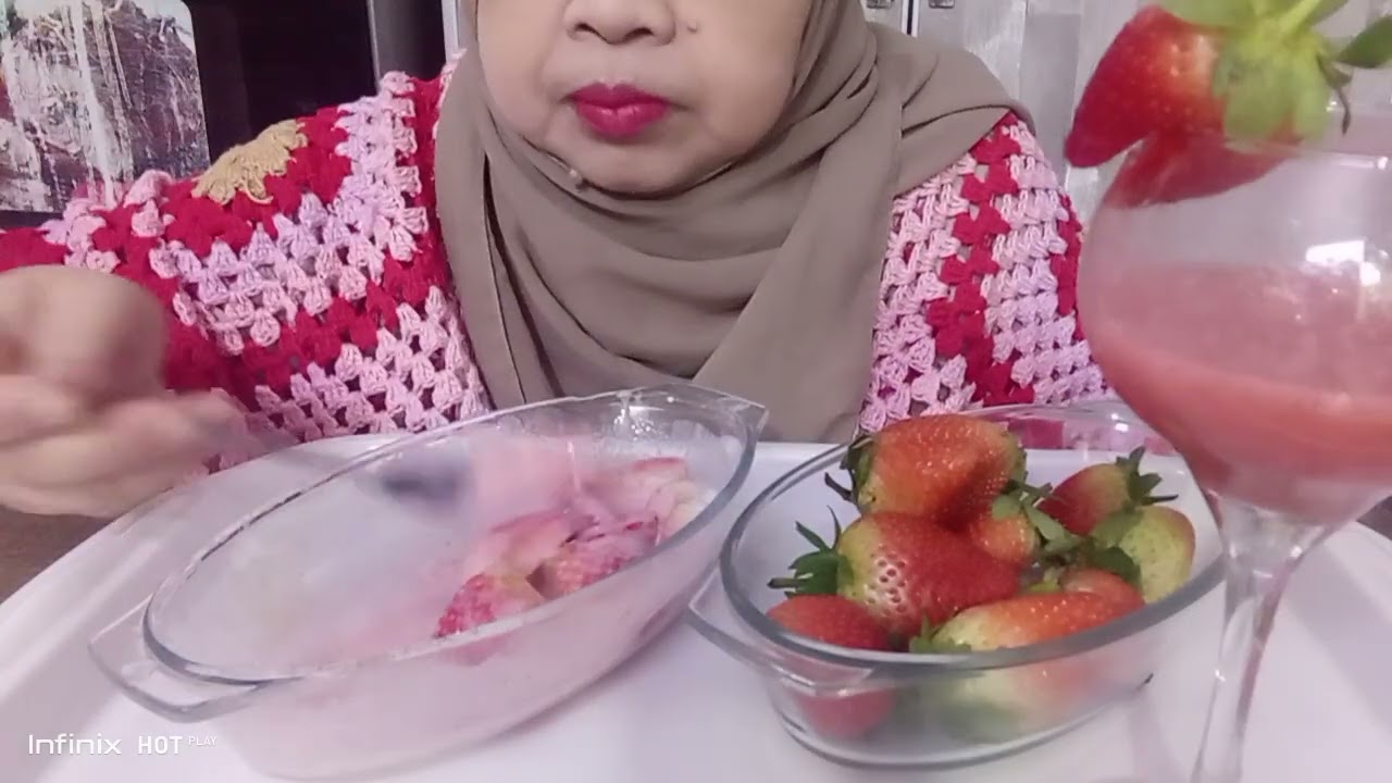 Salad Buah Strawberry 🍓🍓🍓 Campur Susu Tawar Laban😋@abunaseer.9605 