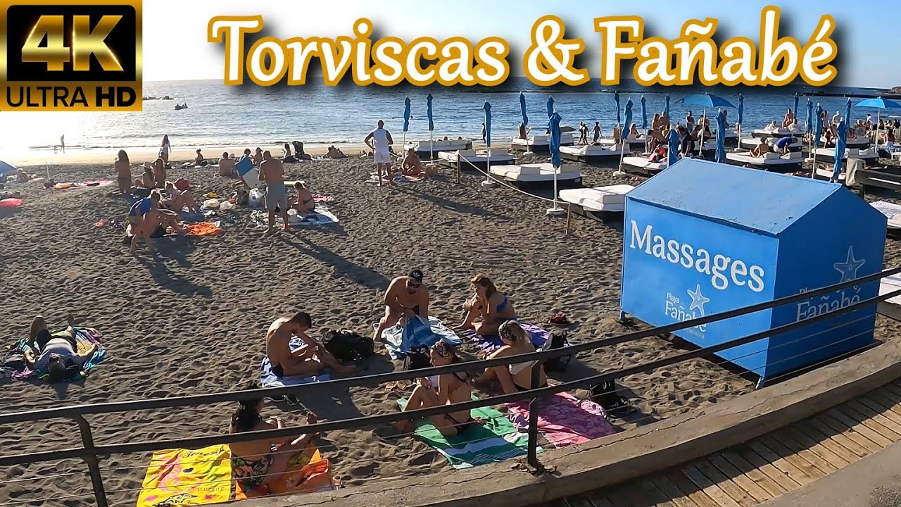 TENERIFE | Torviscas & Fa&ntilde;abe Beaches 🏖️ [Costa Adeje - Dec 2021 ☀️] | Walking Tour [4K]