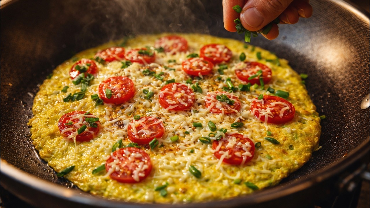 10-Minute Skillet Zucchini Pizza with Tomatoes and Cheese | Besten Rezepte Essen
