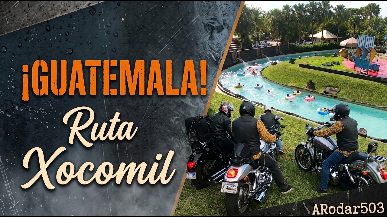 Xocomil parque acuático. La Harley me lleva de El Salvador a Guatemala.