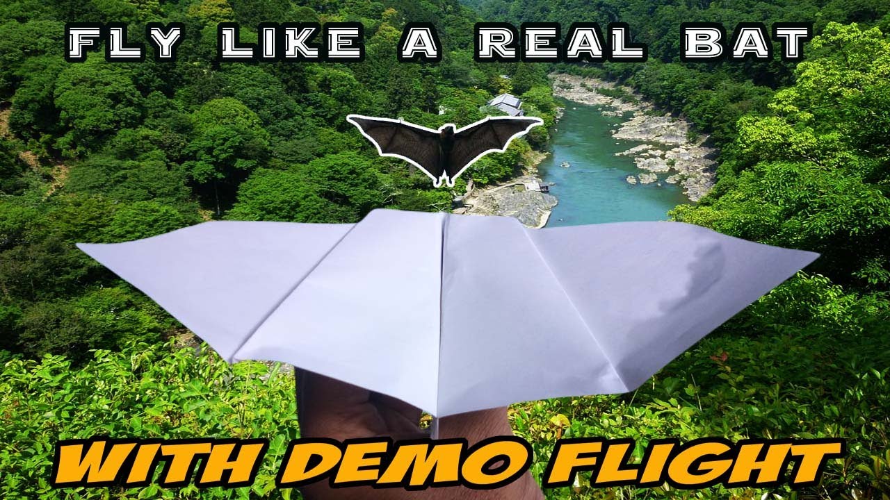 How To Make A Paper Bat Airplane Step By Step Easy - Kaye Banaye - Flapping Wings