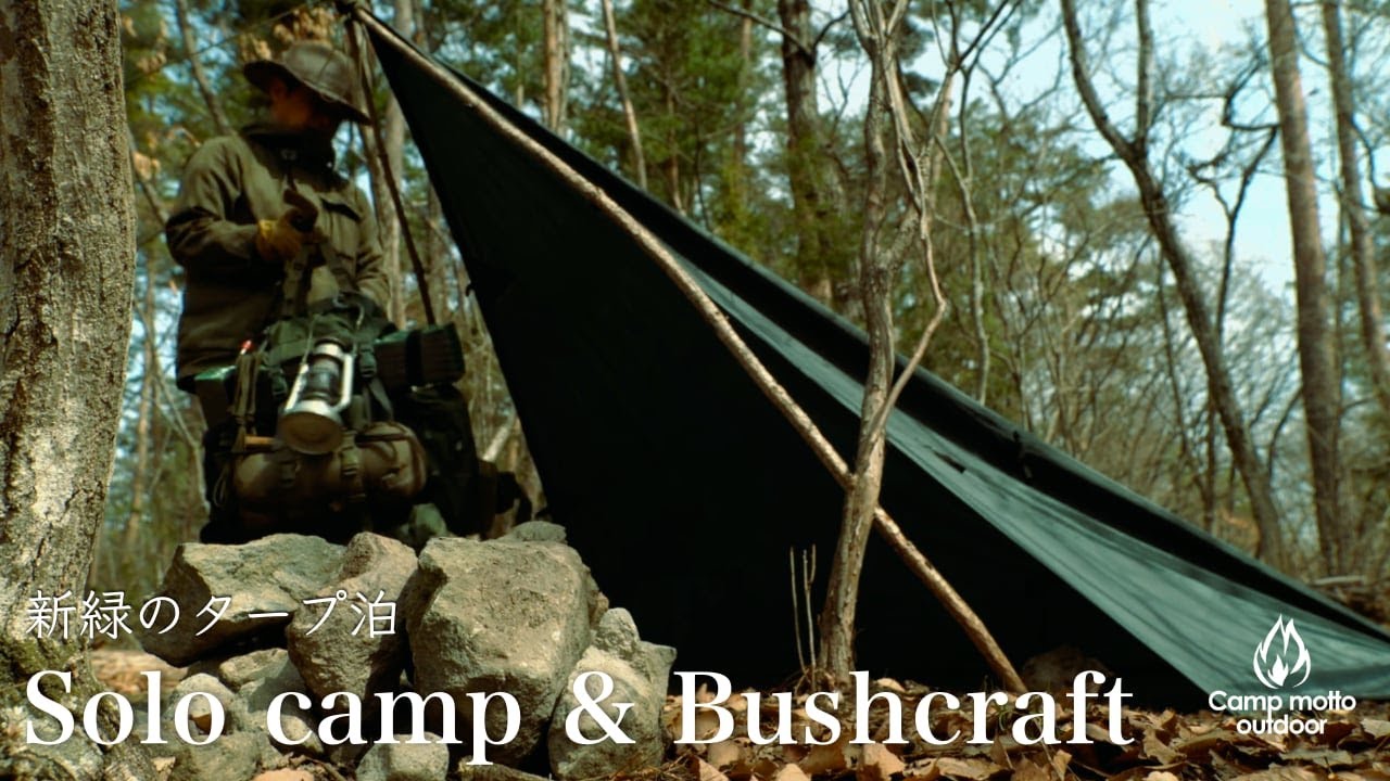 【Solo Camping】新緑のタープ泊|DDタープ|ダイヤモンド張り
