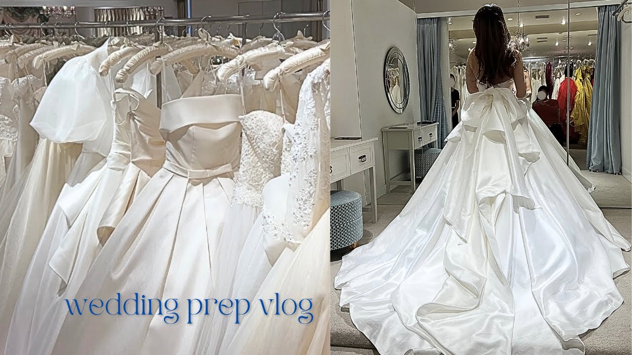 vlog. 24歳プレ花嫁👰🏼‍♀️式場探しとウェディングドレス試着レポ👗｜銀座クチュールナオコ🩷✨結婚式準備