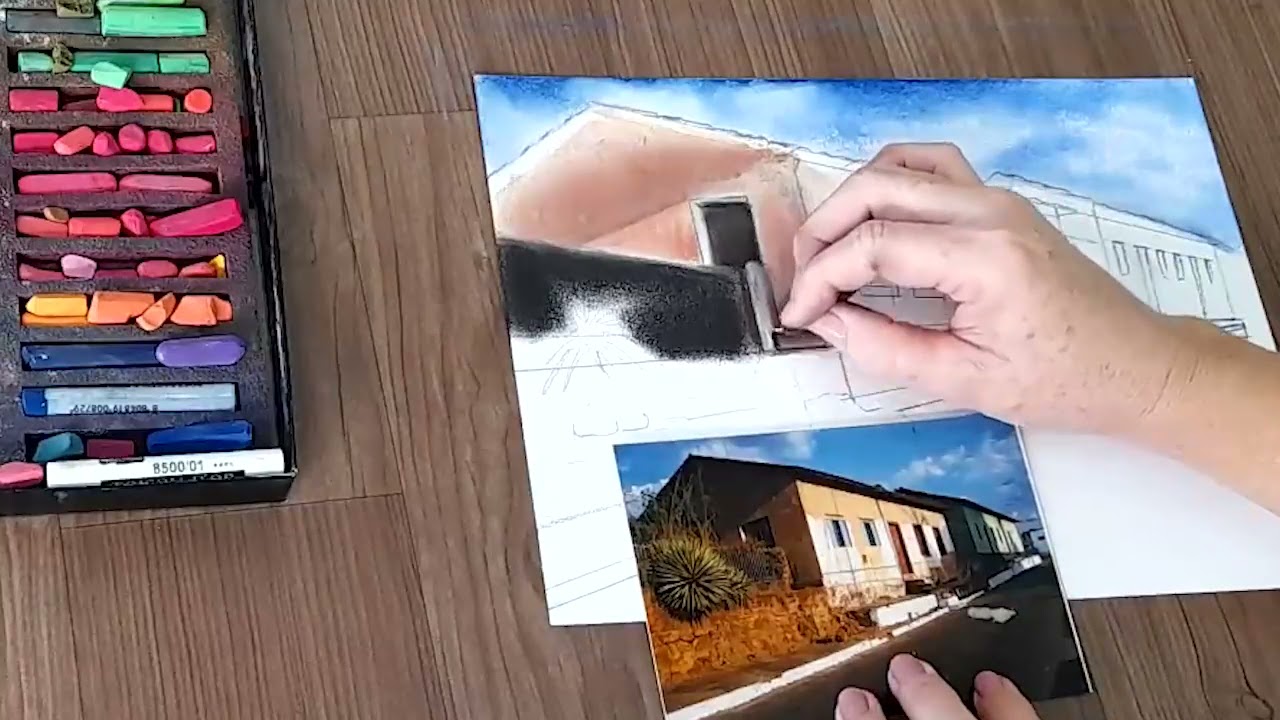 COMO FAZER  A TÉCNICA DE PINTURA COM GIZ PASTEL SECO #EPS04 PARTE 01