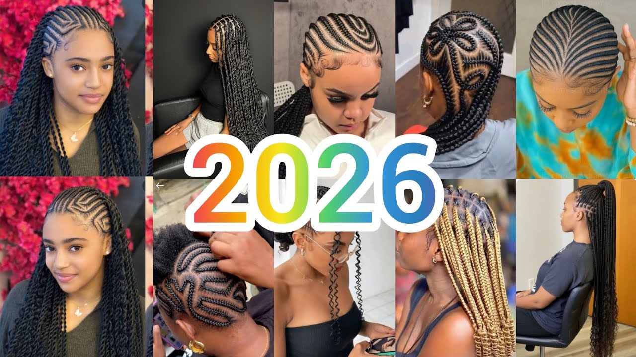 2026 CUTE LATEST CORNROW BRAIDS HAIRSTYLES/GHANA WEAVING HAIRSTYLES/ STITCH BRAIDS HAIRSTYLES #viral