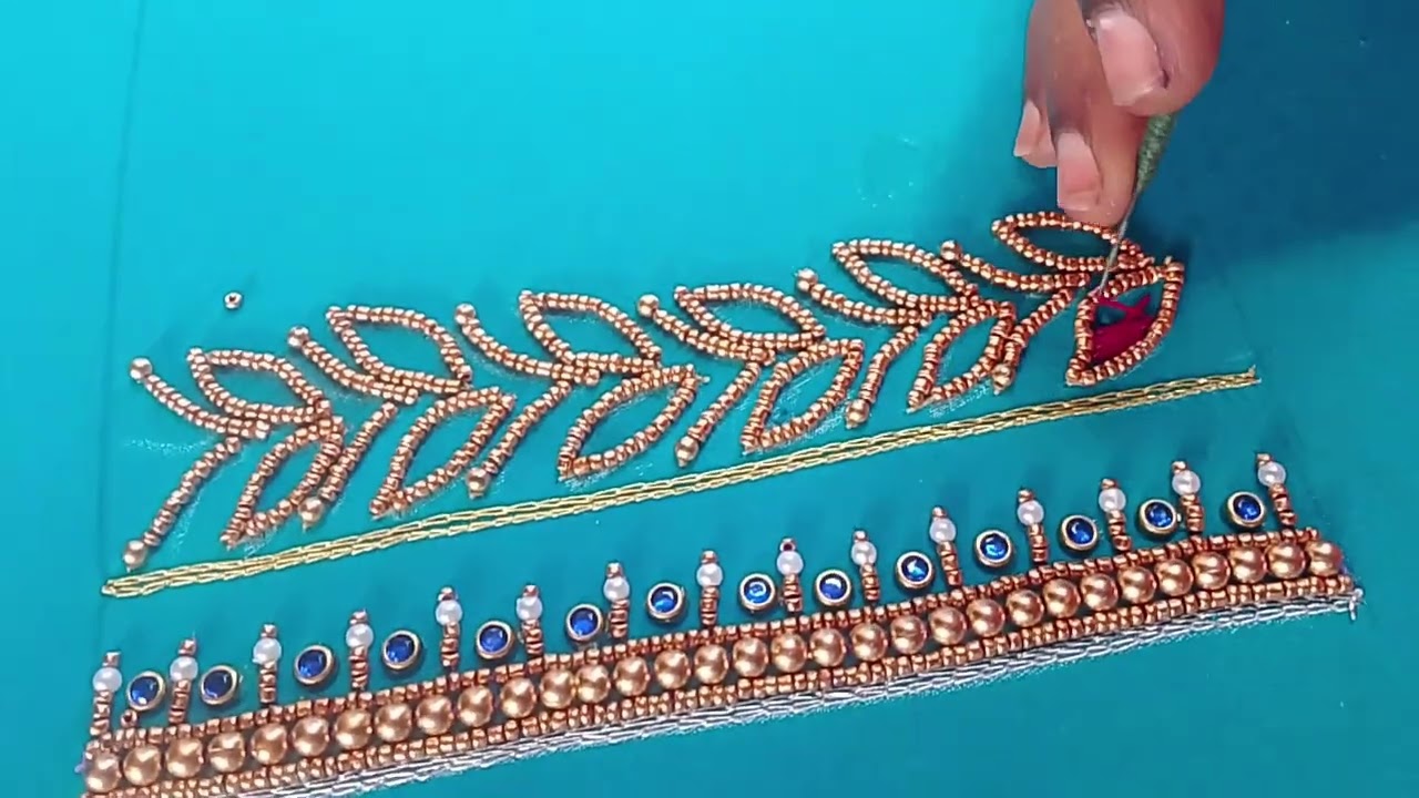 Begginers?This video is for you 💛 Easy aari work step by step..save and practice daily 🌟#aariwork#yt