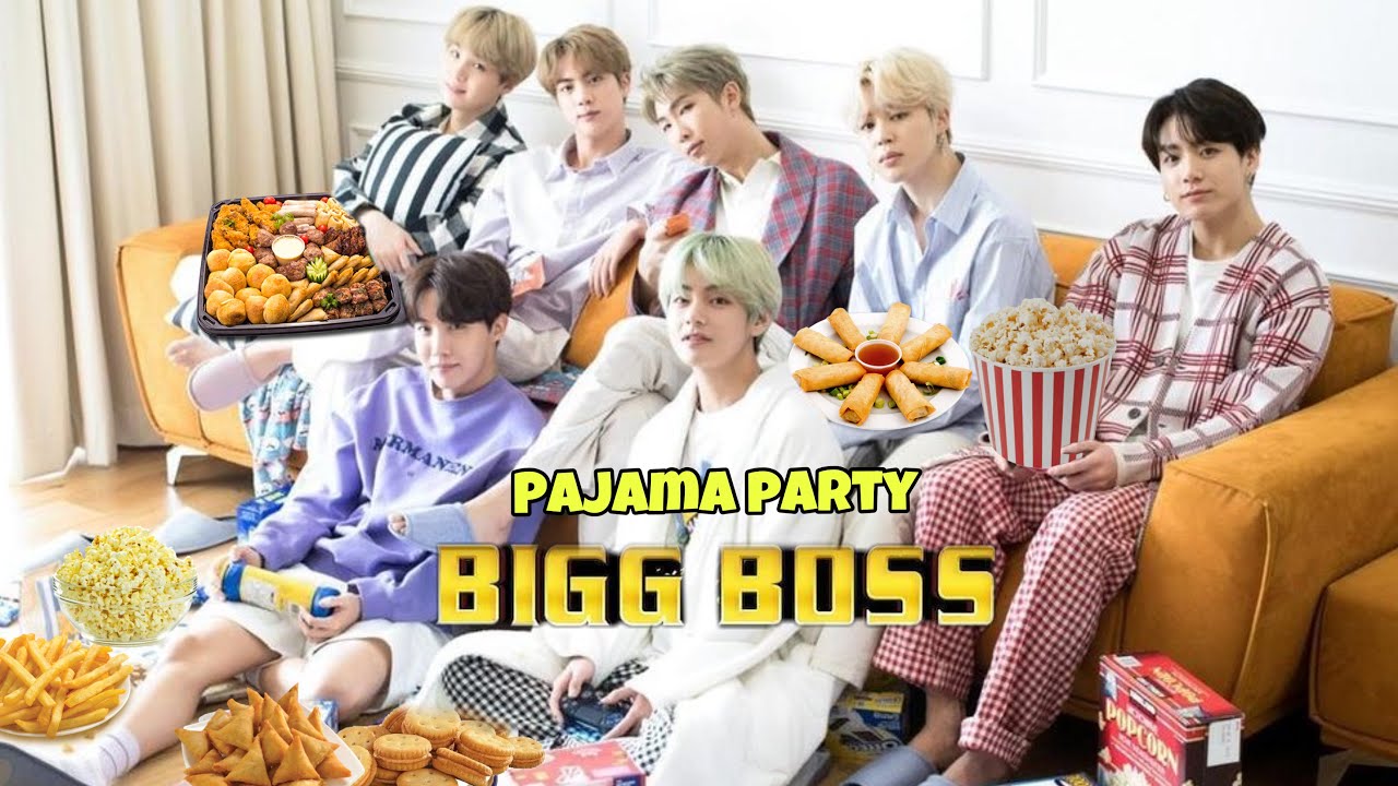 BTS IN BIGG BOSS house Pajama party 🥳 // Hindi dub // Part-1