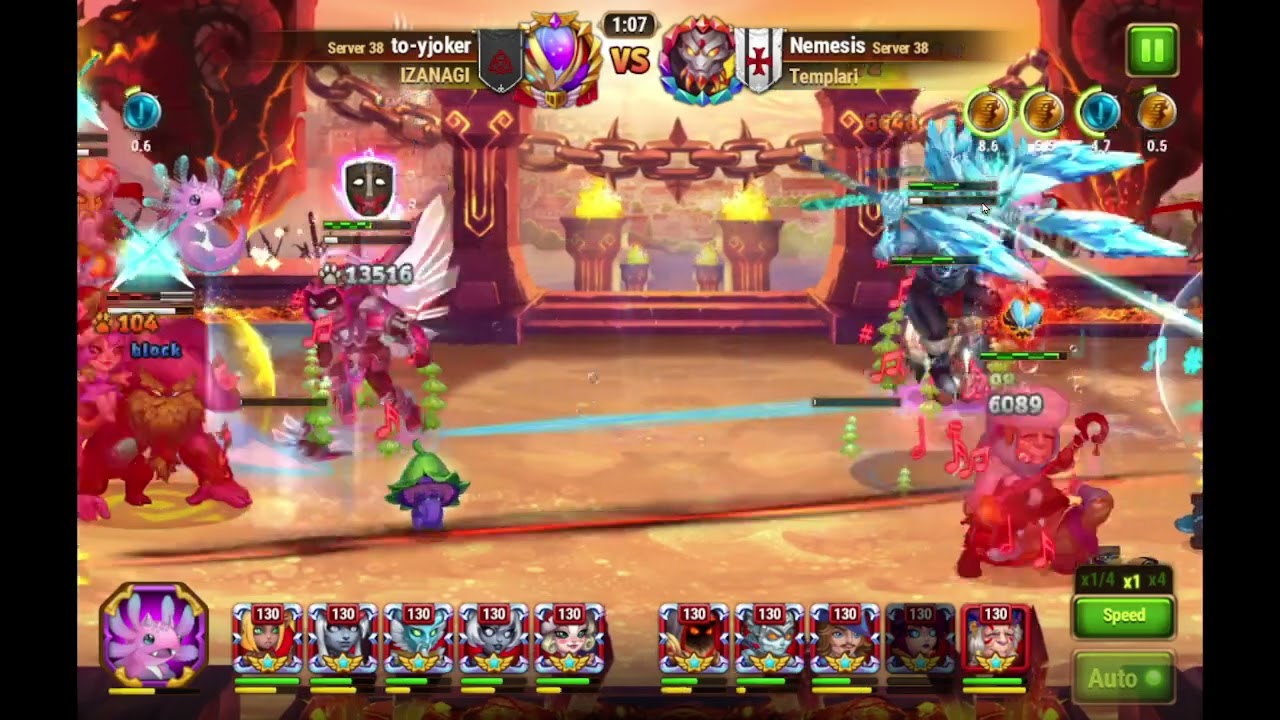 Chaos in battlefield , Mushy and shroom , Aidan , Kayla - Hero Wars
