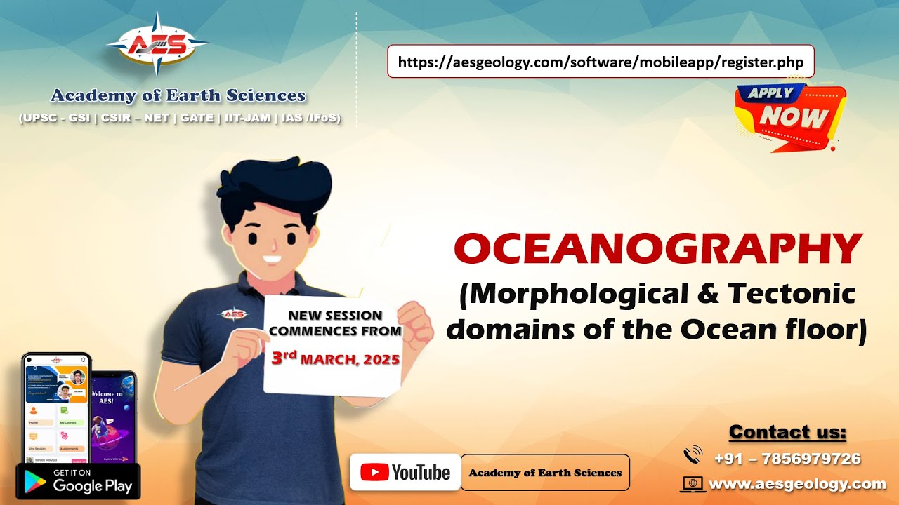 MORPHOLOGICAL & TECTONIC DOMAINS OF THE OCEAN FLOOR | CSIR - NET