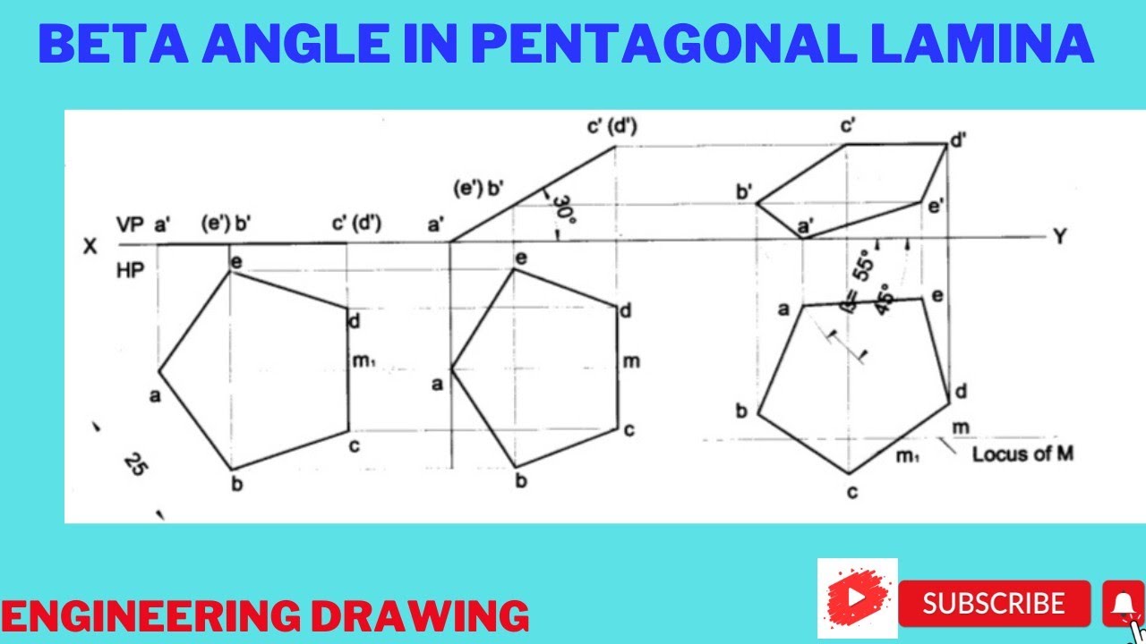 Beta angle problem in Pentagonal lamina Engineering Graphics/ Engineering Visualization