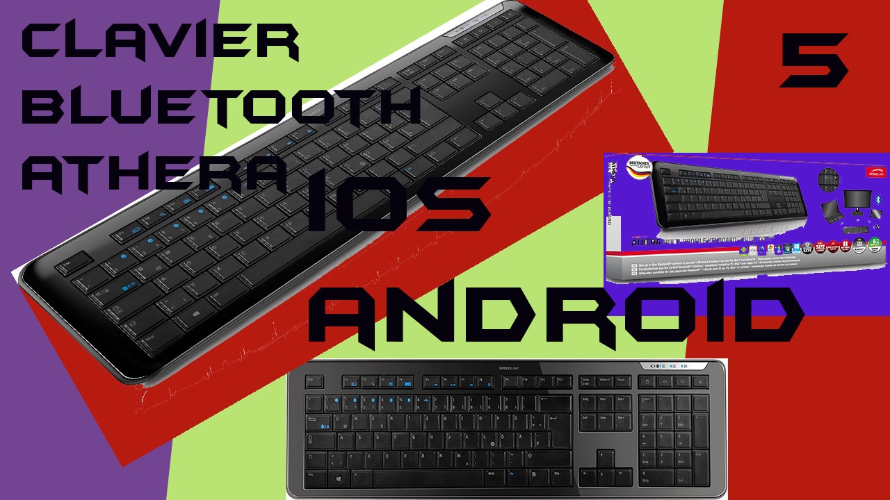 Clavier Bluetooth Multi-Fonctions Athera  Andro&iuml;d Windows iOS Connecter 5 Appareils Tr&egrave;s Simplement
