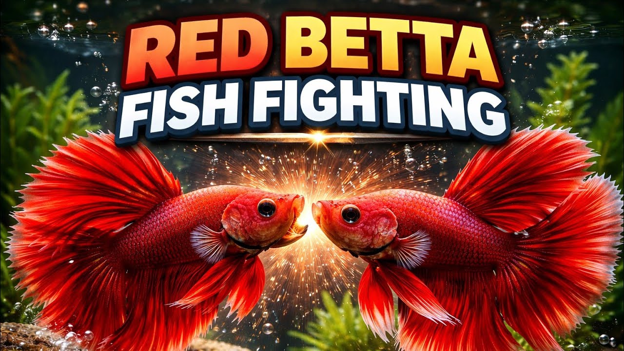 Fighter fishes fight #bettafish #fighting #beta #redbetafish #fishfight 