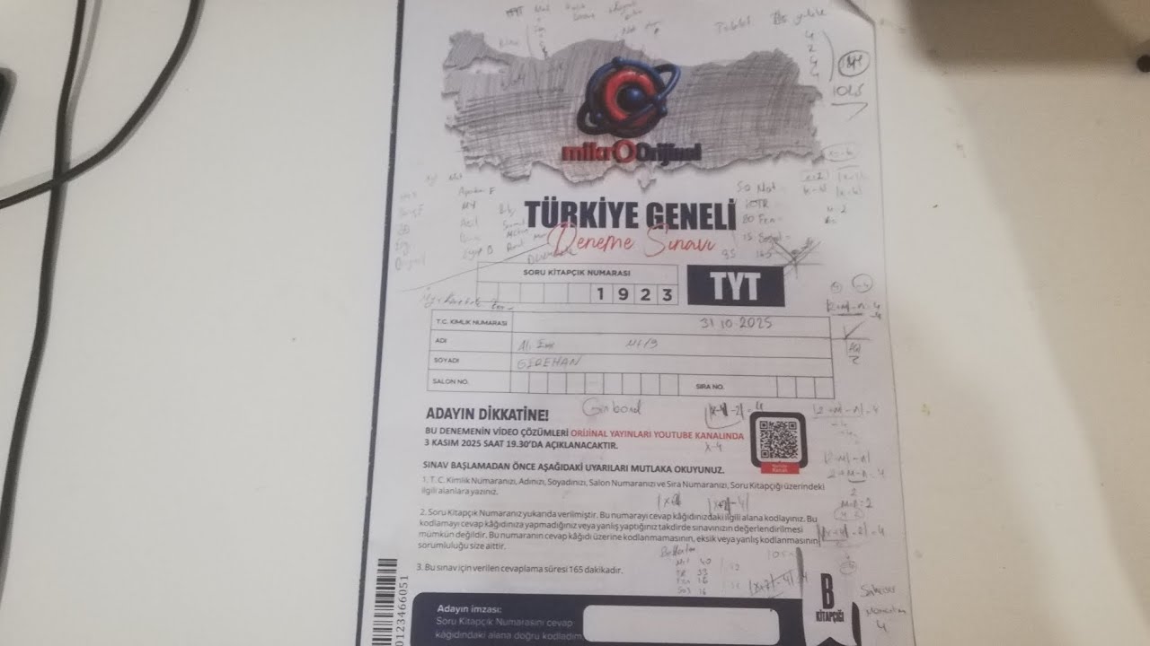 Mikro Orijinal T&uuml;rkiye Geneli Deneme Sonucum ve Yorumum. #yks2026 #tyt 