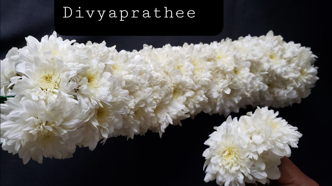 Temple garland for god/white chrysanthemum,samanthi,sevanthi flower garland/flower mala/DIY GARLAND