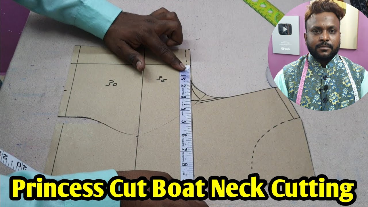Princess Cut Boat Neck Blouse Cutting | Amina Boutiuqe | Mohammad Tahir