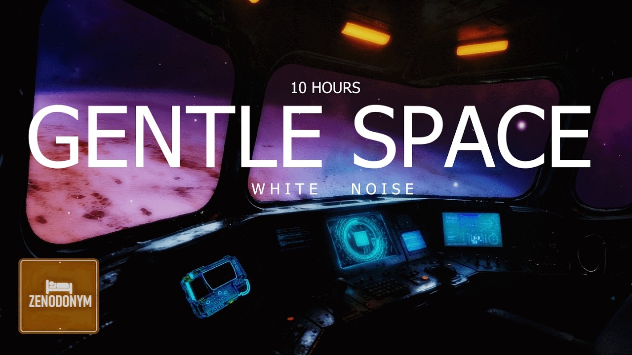 Gentle Deep Spaceship Hum | 10 Hour | White Brown Noise | Planetary Orbit | Study | Healing | Sleep