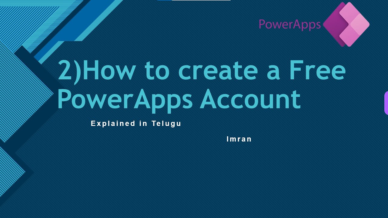 2)How to Create a Free PowerApps account | Explained in Telugu | Power Apps Telugu Tutorial