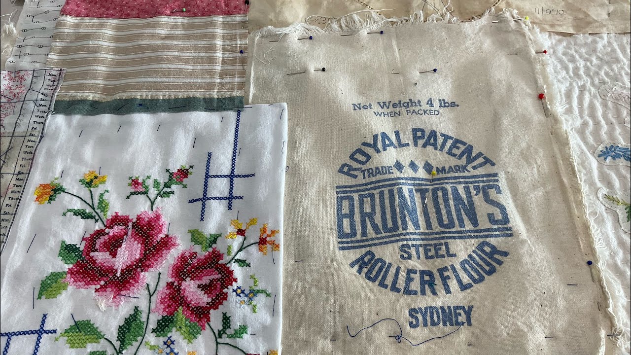 Part 7 BLOCK TWO  of a slowstitched quilt  #thejustbecausequilt #fabricbyroxycreationsprojectideas