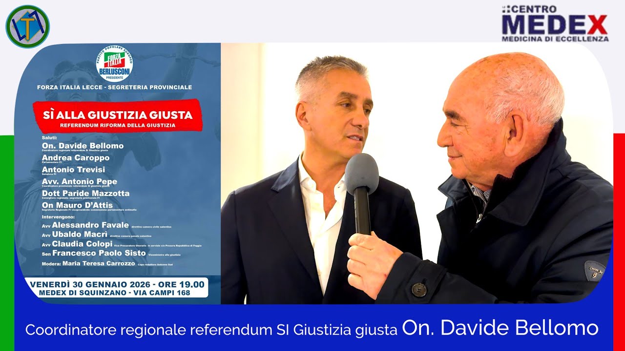 ON. DAVIDE BELLOMO – COORDINATORE REGIONALE REFERENDUM SÌ, a cura di Beppe Longo