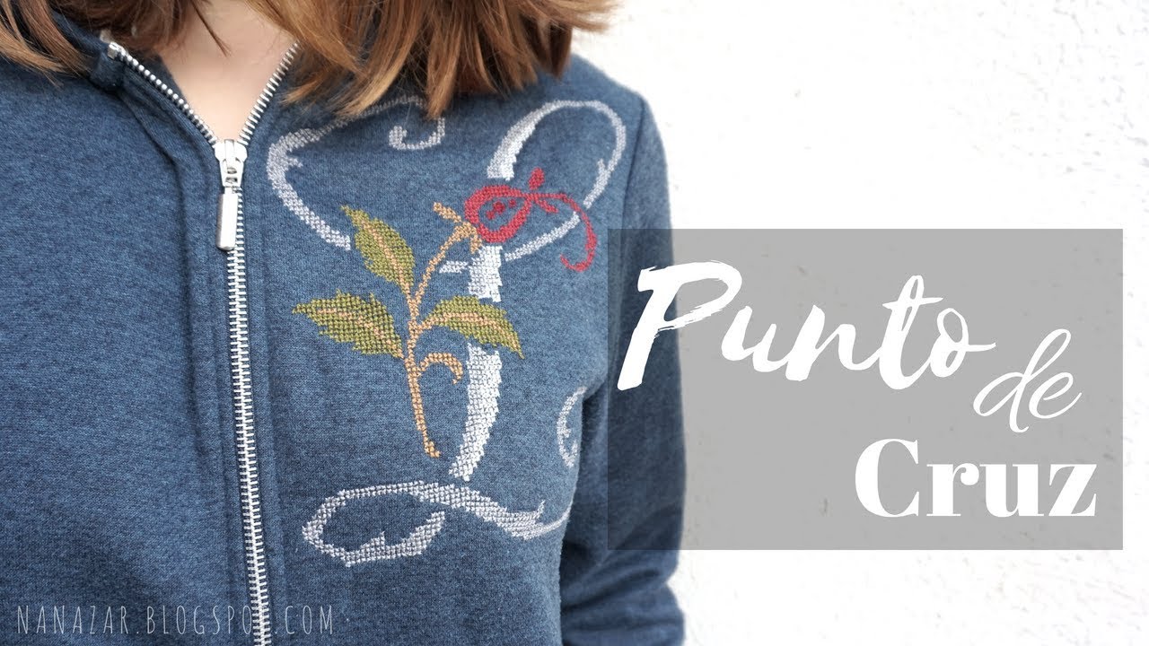 Punto de cruz en una sudadera (Cross stitch for beginner)