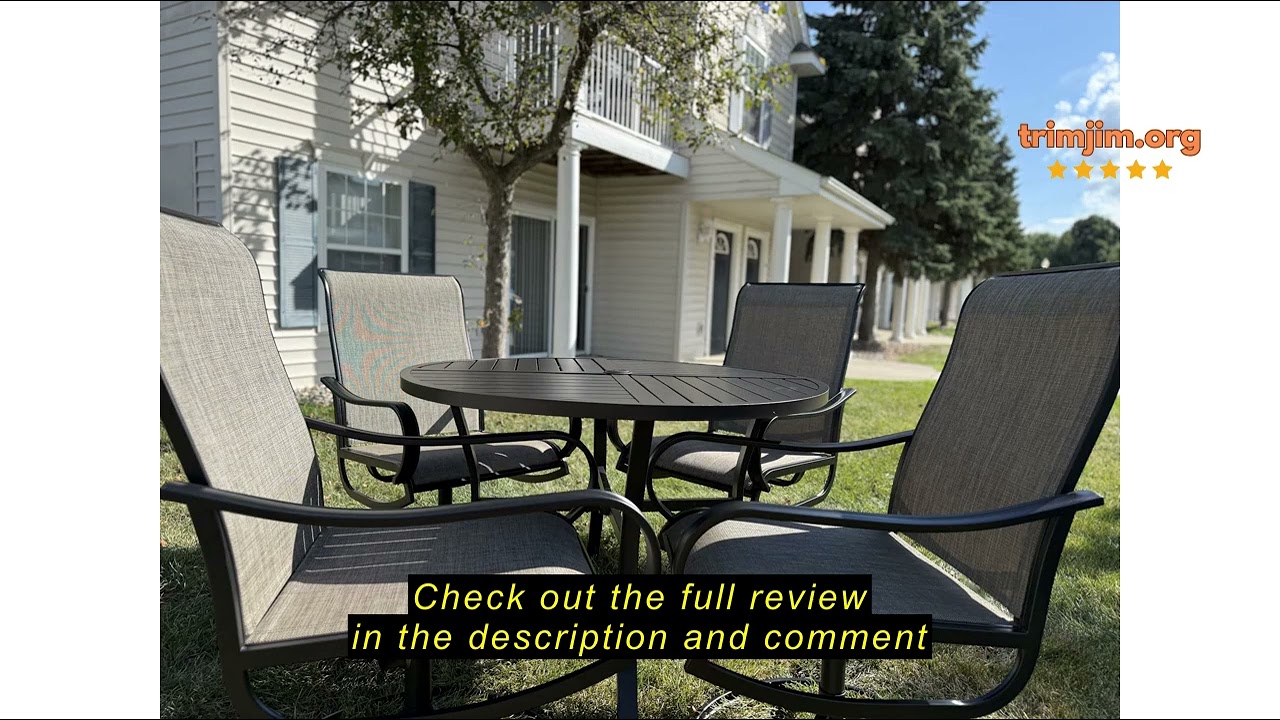 Review Sophia & William Outdoor Dining Set Patio Dining Set for 4 Outdoor Table and Chairs 5 Pieces