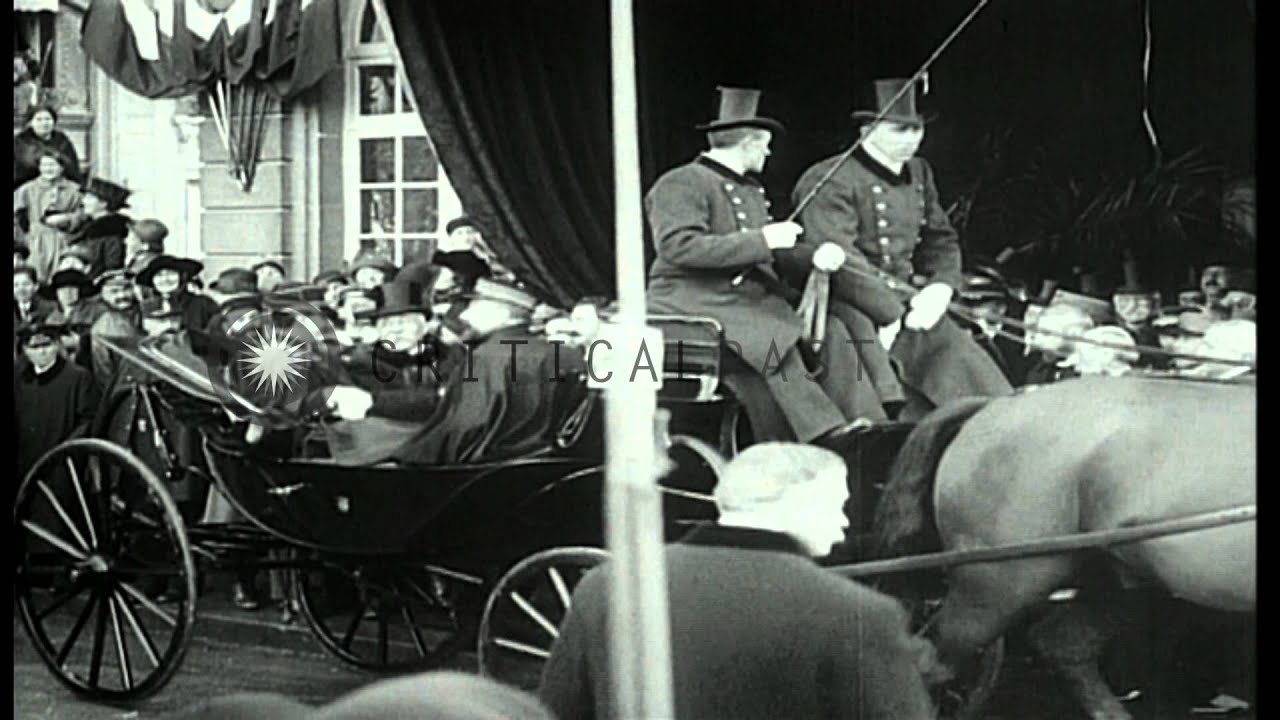 Arrival of King George V at Paris Peace Conference. HD Stock Footage