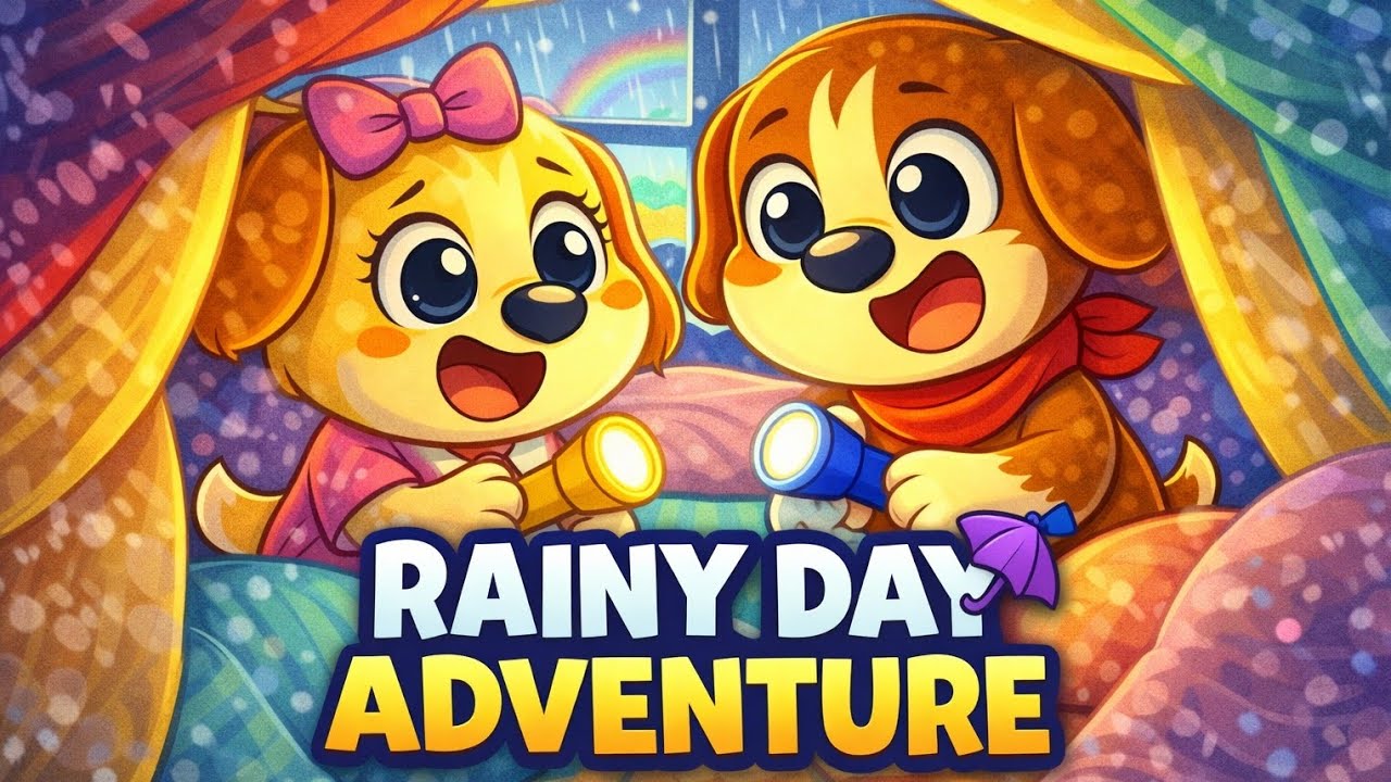 Rainy Day Adventure ☔🐶 | Kids Learn Creativity & Fun Indoors | Playful Pups TV