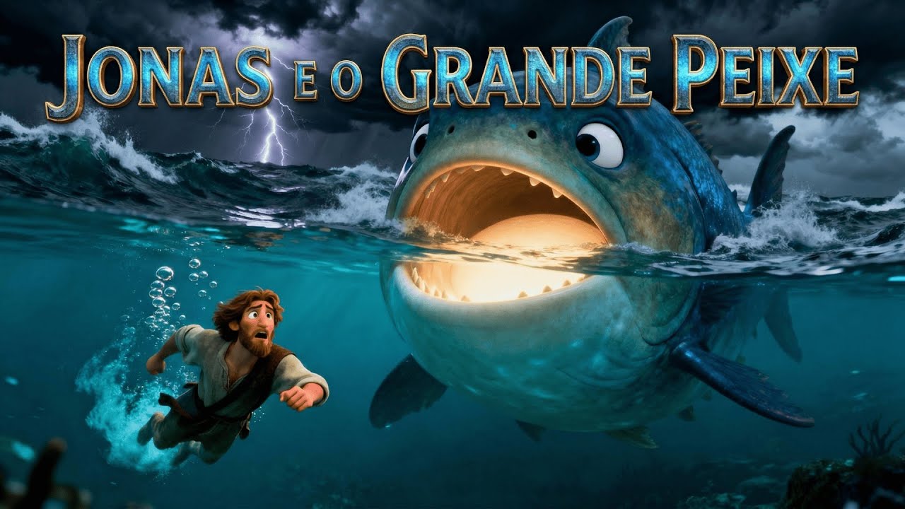 O Mergulho de Jonas! 🐋 A História de Jonas e o Grande Peixe | Música Infantil