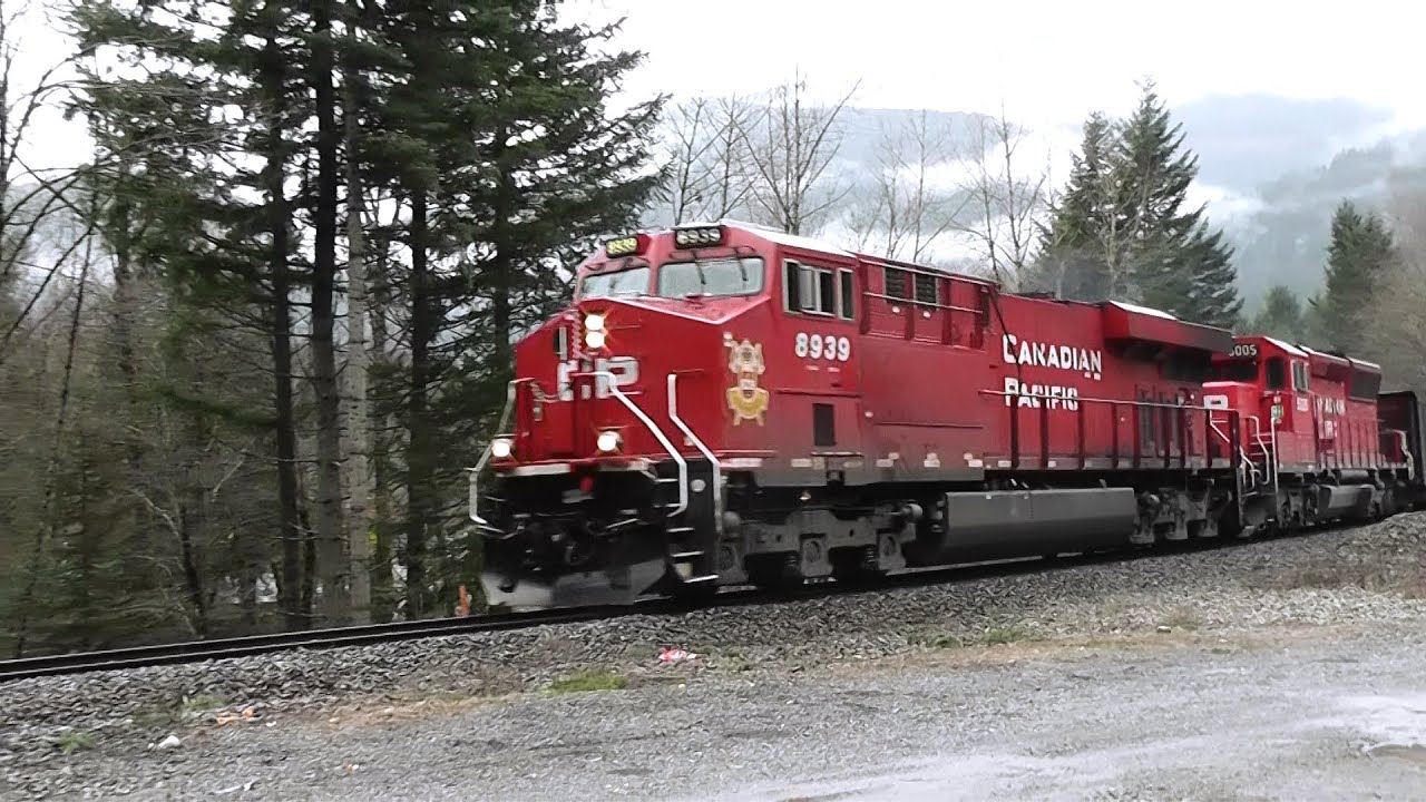 Canadian Pacific Rail unit coal train@Yale,BC: February, 9, 2015.