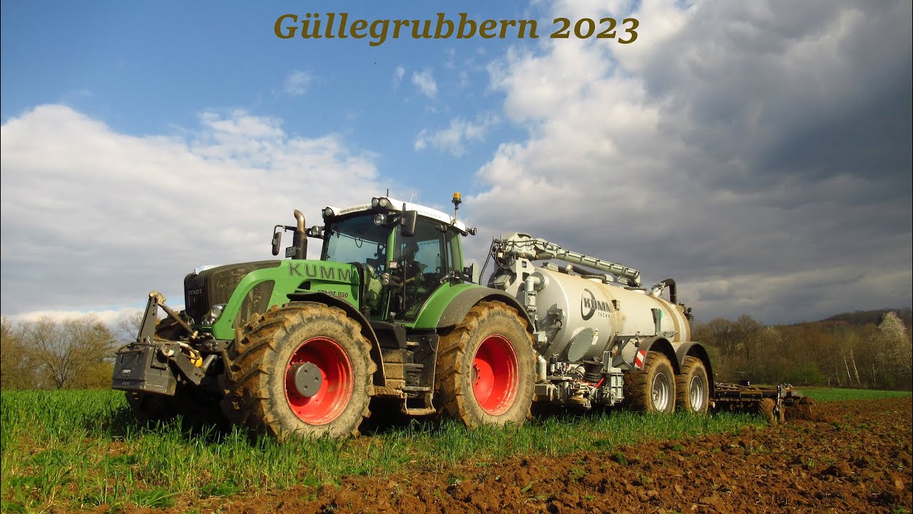 Güllegrubbern 2023 mit Fendt Vario 936 S4 vom LU Kumm Agrar | Kumm Technik | Drohne + Sound