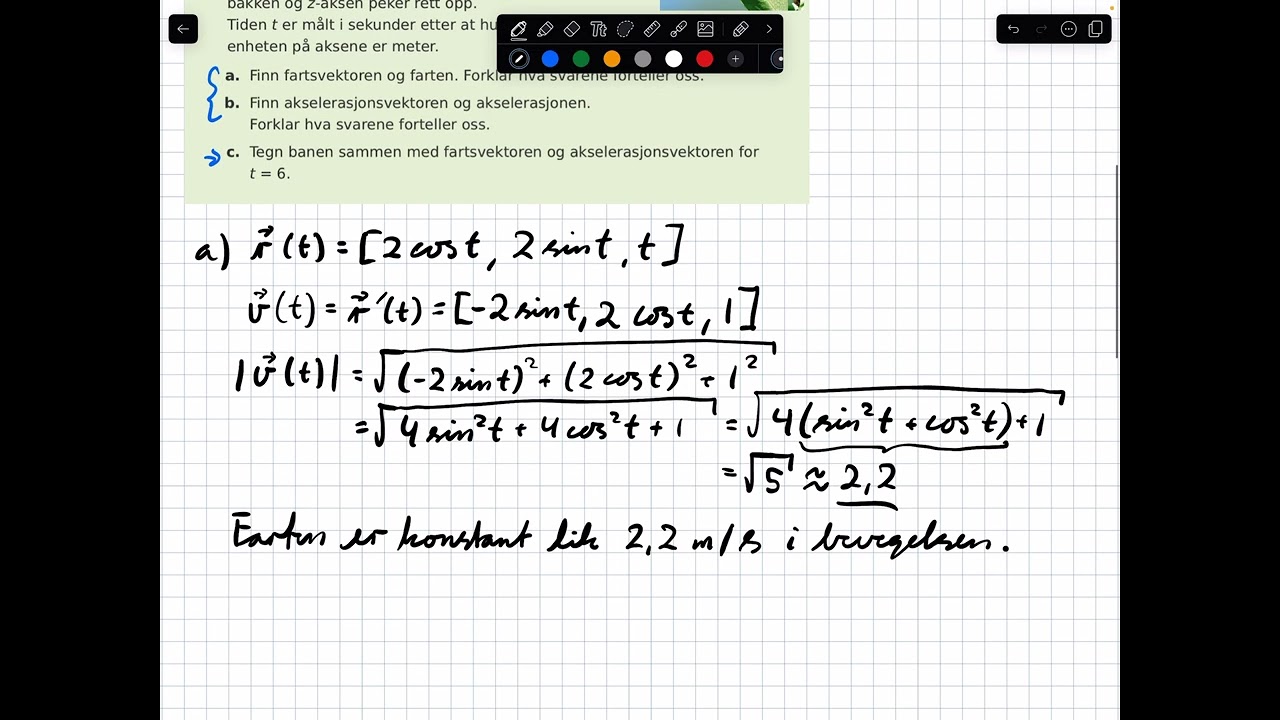 R2: 5D Linjer og kurver 3: Parameterframstilling for kurver, eksempel 19