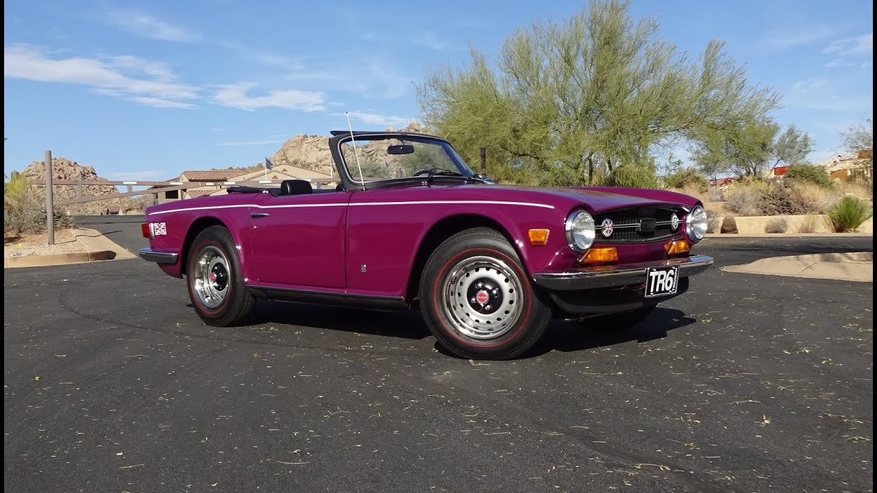 1973 Triumph TR6 in Magenta Paint aka Deep Purple & Engine Sound on My Car Story with Lou Costabile