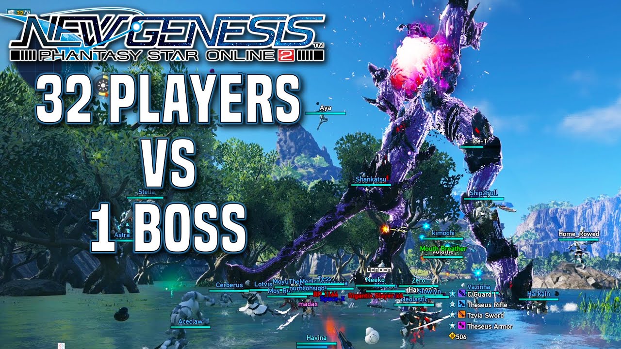 32 PLAYER OPEN WORLD BOSS BATTLE - PSO2: New Genesis Gameplay