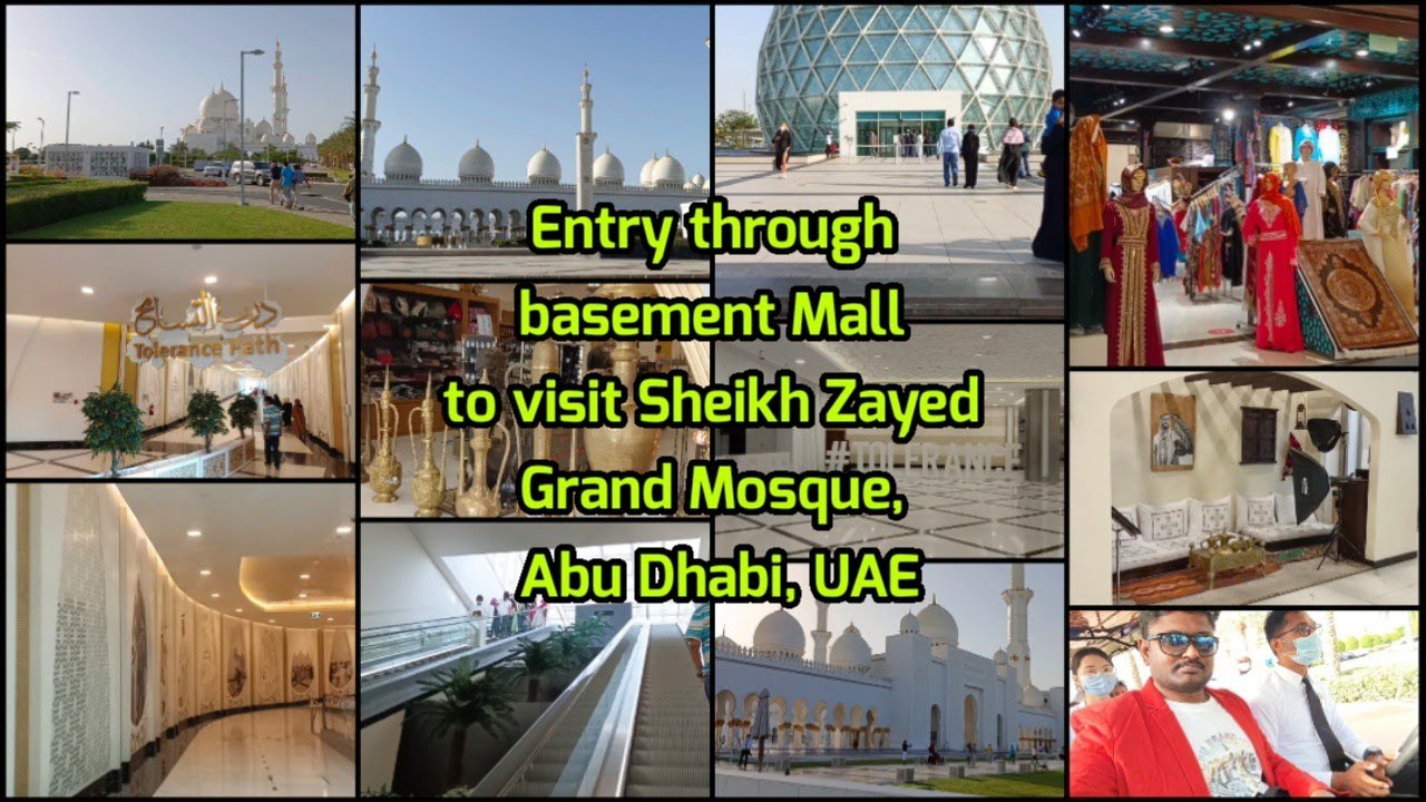 Entry through basement Mall to visit Sheikh Zayed Grand Mosque, Abu Dhabi, UAE