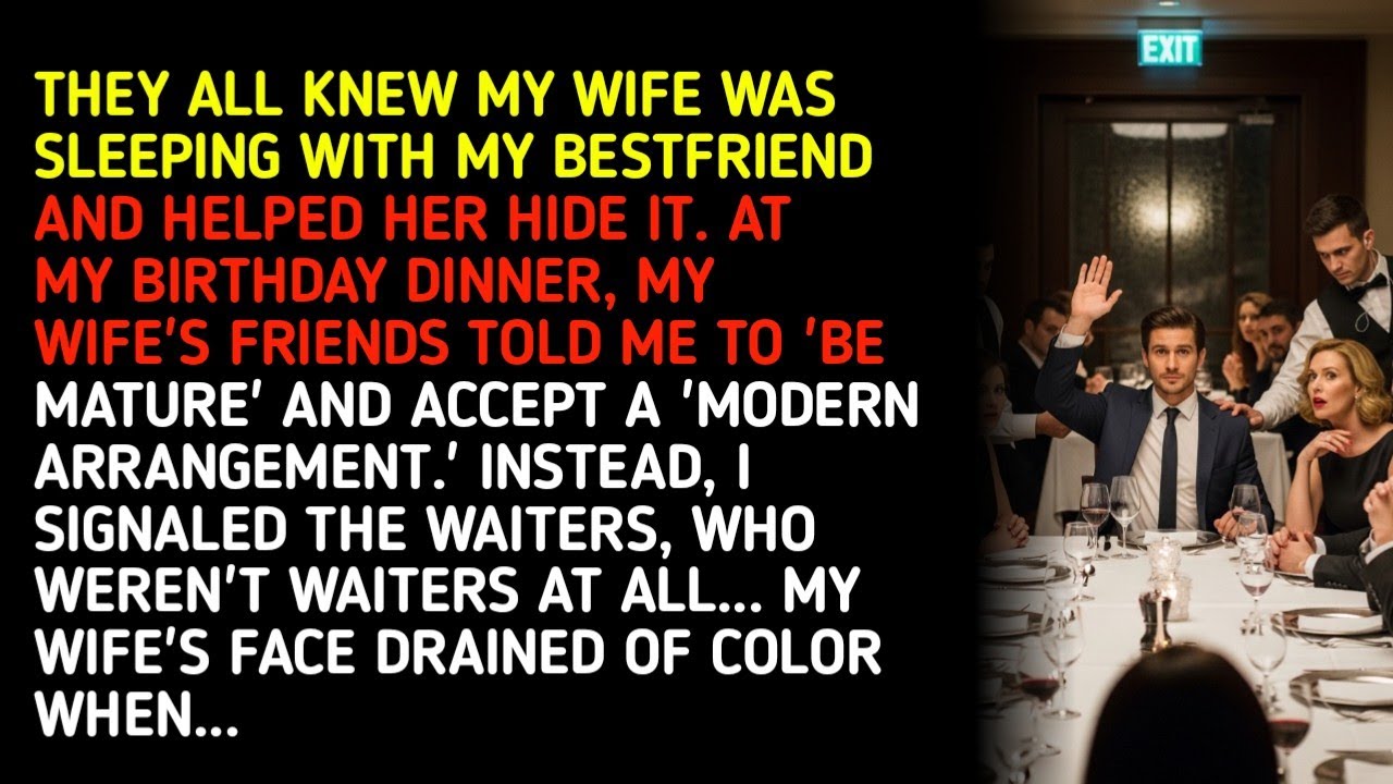 THEY ALL KNEW MY WIFE WAS SLEEPING WITH MY BESTFRIEND AND HELPED HER HIDE IT. AT MY BIRTHDAY DINNER,