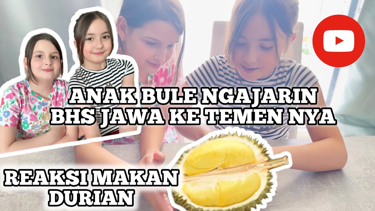 REAKSI ANAK BULE MAKAN DURIAN || BESMIR BUANG SAMPAH || SUAMI BULE MAKAN DURIAN