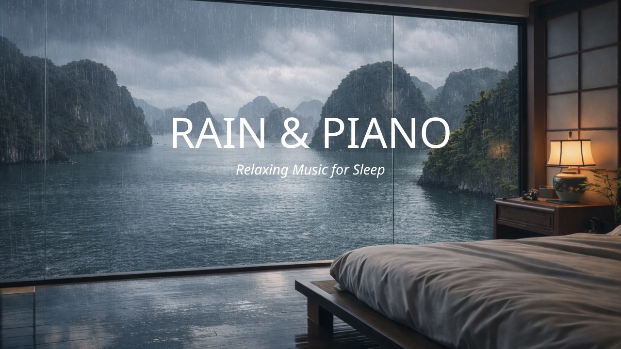 Calm Piano Music to Reduce Stress & Anxiety | Ha Long Bay Night Ambience (2 Hours)