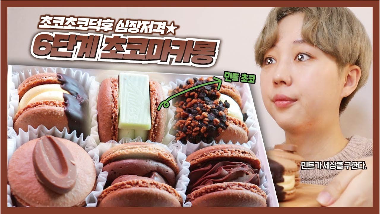 초코마카롱이 6단계! 민트초코는 기본으로 하는 참마카롱^^ | Chocolate macarons Mukbang