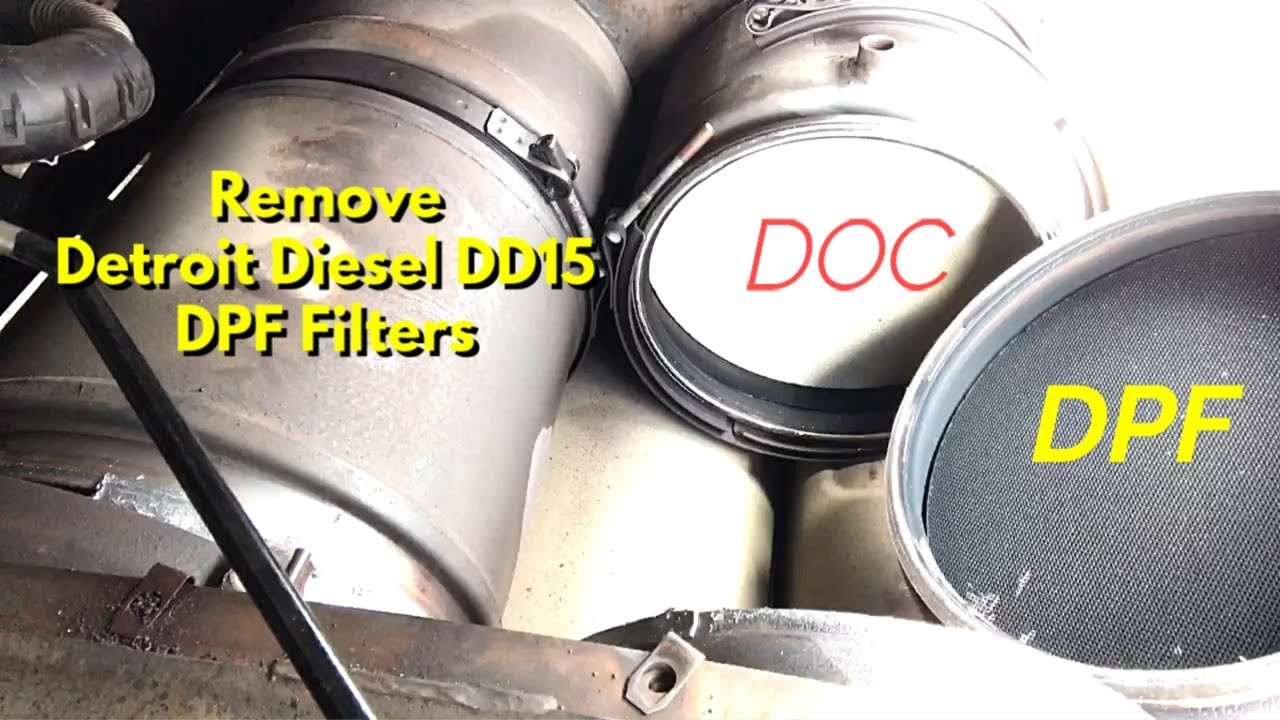 Удалить фильтр Detroit Diesel DD15 DPF на грузовом автомобиле Cascadia (часть 1)