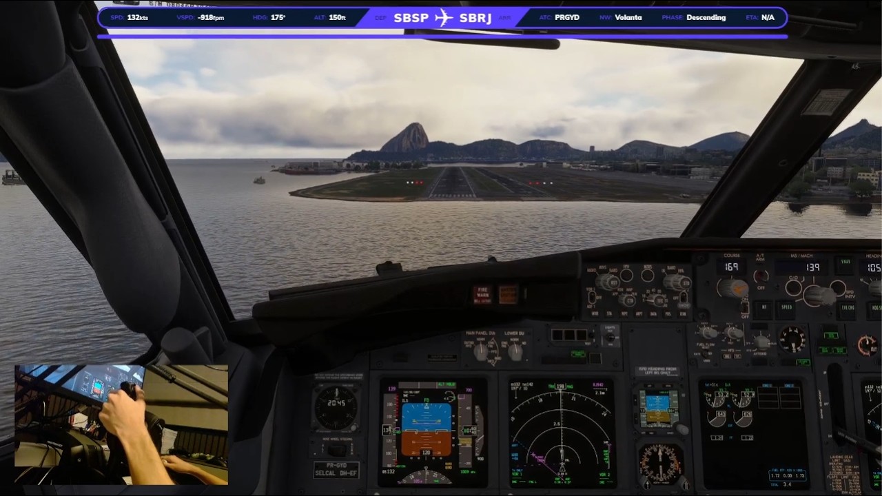Boeing 737 MSFS 2024 | Congonhas ✈︎ Santos Dumont PONTE AÉREA | Visão dos Pilotos