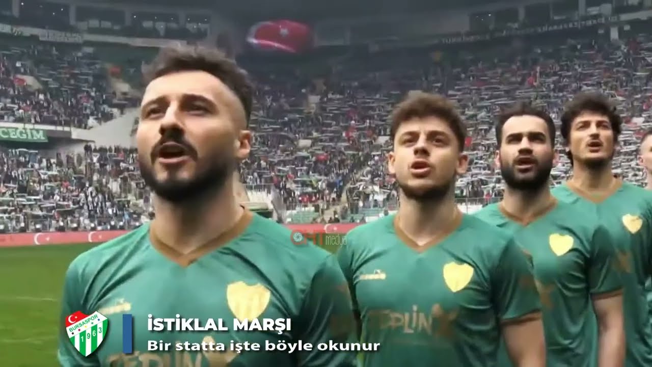 Bursaspor - Amed Sportif Maçında Muhteşem İstiklal Marşı Performansı