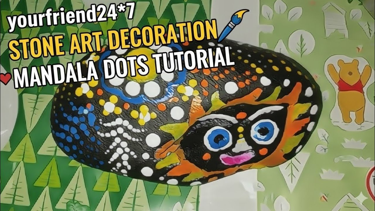 Mandala Dot Stone Art Decoration 🎨 Easy DIY Tutorial | yourfriend24*7
