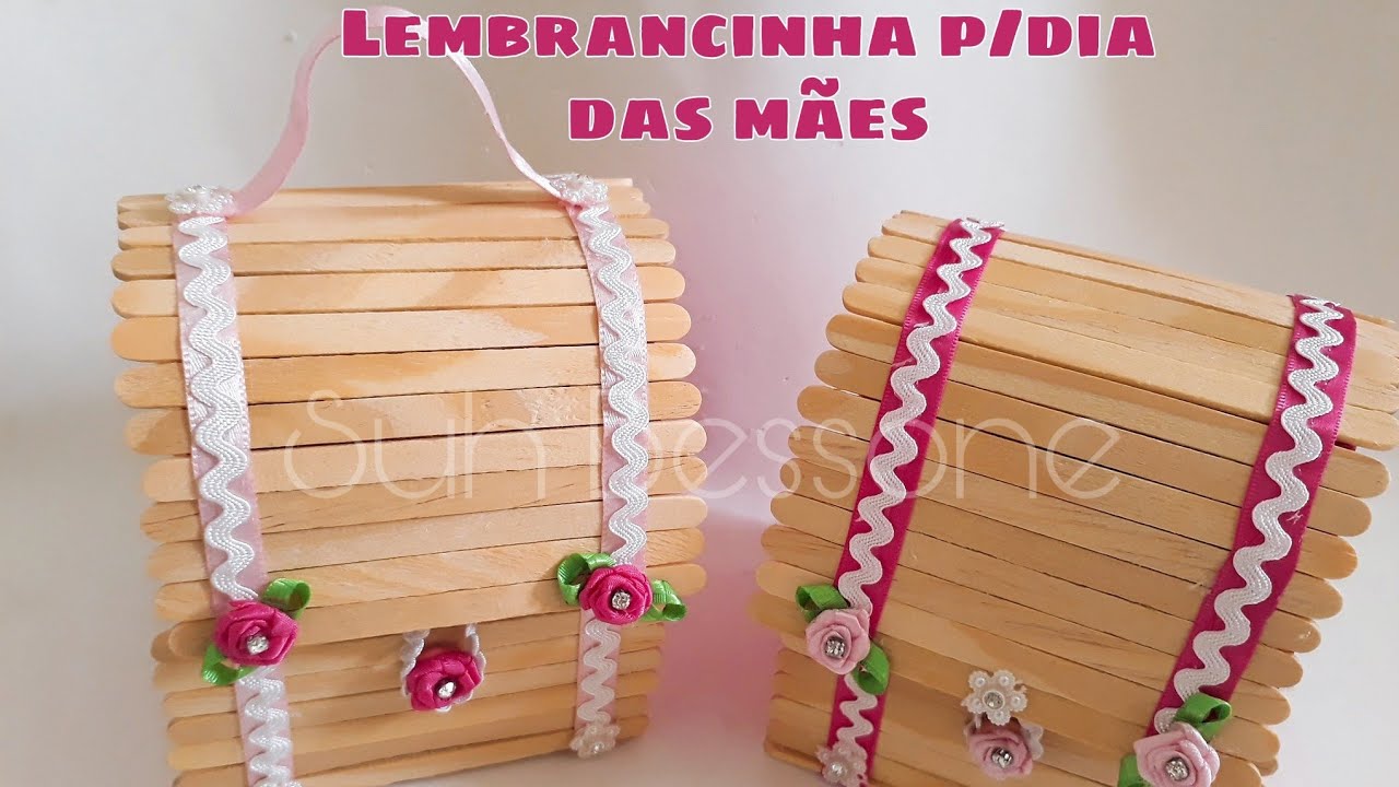 D.I.Y como fazer mini bau com palito de sorvete|SuhBessone♡